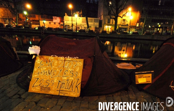 Tentes de sans abris a Paris