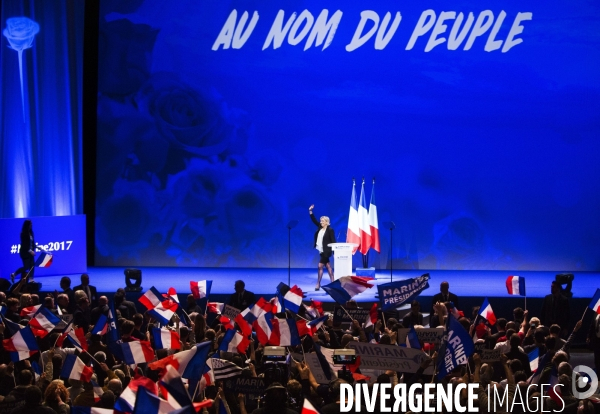 Meeting de campagne de Marine Le PEN, la candidate du Front National (FN)  pour l élection présidentielle de 2017 à Nantes.
