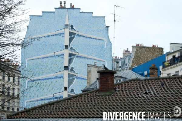 Illustration Fervrier2017Mur peint quai de Valmy,les rameurs