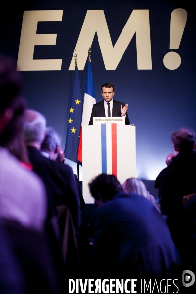 Emmanuel Macron a présenté son programme présidentiel le Jeudi 2 Mars au Pavillon Gabriel à Paris