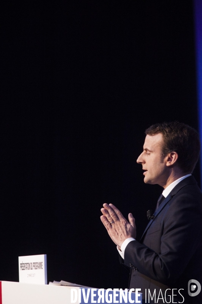 Emmanuel Macron a présenté son programme présidentiel le Jeudi 2 Mars au Pavillon Gabriel à Paris