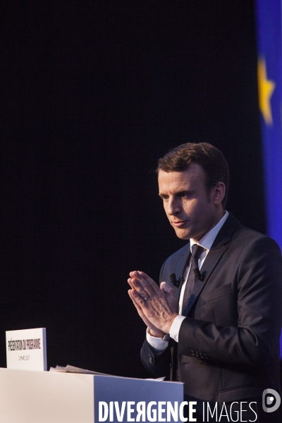 Emmanuel Macron a présenté son programme présidentiel le Jeudi 2 Mars au Pavillon Gabriel à Paris