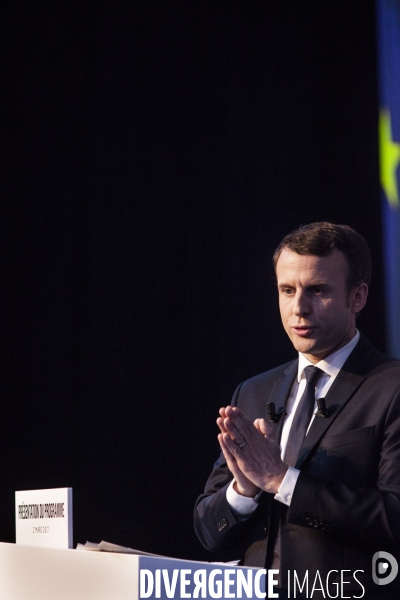 Emmanuel Macron a présenté son programme présidentiel le Jeudi 2 Mars au Pavillon Gabriel à Paris