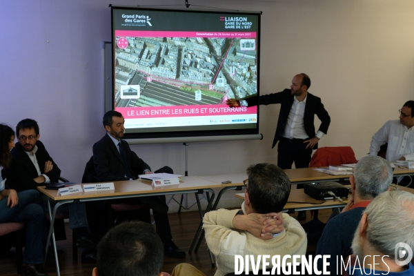 Grand Paris des gares.Concertation sur la liaison gare du nord-gare de l est