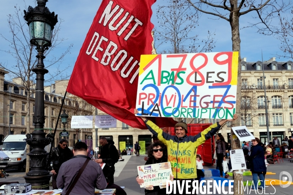 Manifestation contre la corruption en politique place de la republique