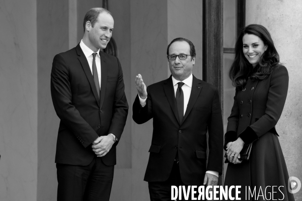 François Hollande reçoit Kate et William.