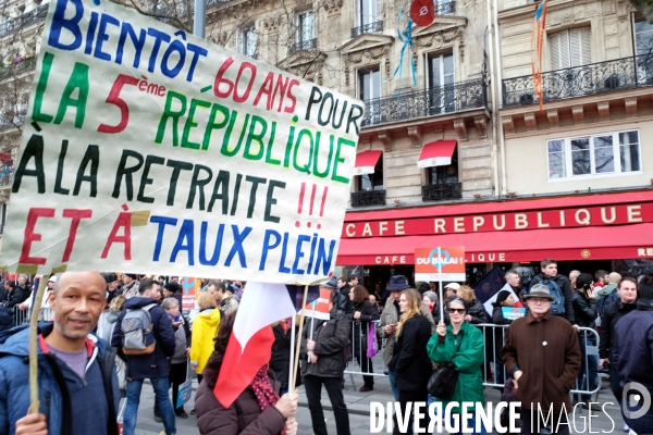 Marche pour la 6 eme republique des militants et sympathisans de jean-luc Melanchon