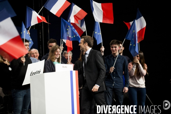 Emmanuel Macron en meeting à Reims