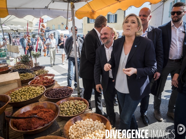 Marine Le Pen visit a local market