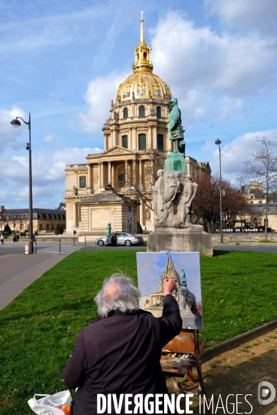 Illustration Mars 2017.Peintre amateur aux Invalides