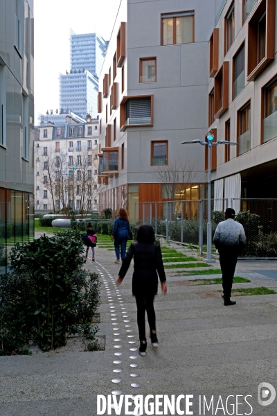 Illustration Mars 2017.Le nouveau quartier des Batignolles au pied du tribunal de grande Instance de renzo Piano