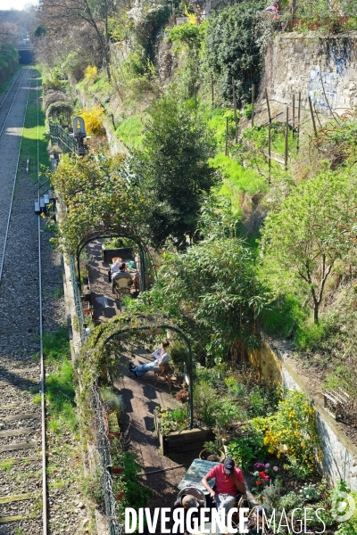 Illustration mars2017.Le jardin partage du Ruisseau e long de la petite ceinture