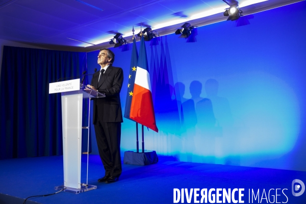 Conférence de presse du candidat Les Républicains François FILLON sur son programme de défense et de politique internationale
