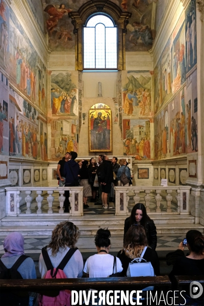 Florence.Les fresques de la chapelle Brancacci dans l eglise santa Maria del Carmine