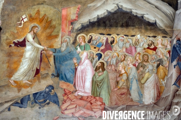 Florence.Fresque de la ressurection du Christ dans le refectoire de la basilique santa Maria Novella