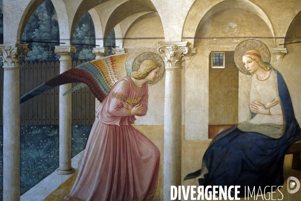 Florence.Le monastere de San Marco.La fresque murale de l Annonciation peinte par Fra Angelico.