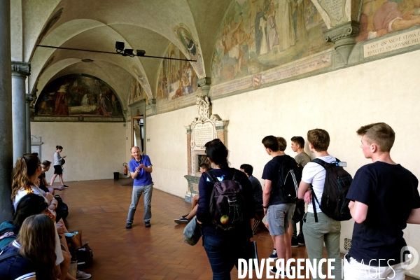 Florence.Le monastere de San Marco.Les fresques murales du cloitre peintes par Fra Angelico