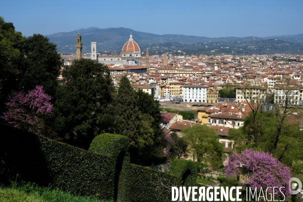 Florence.Le centre historique vu depuis les  jardins Bardini.