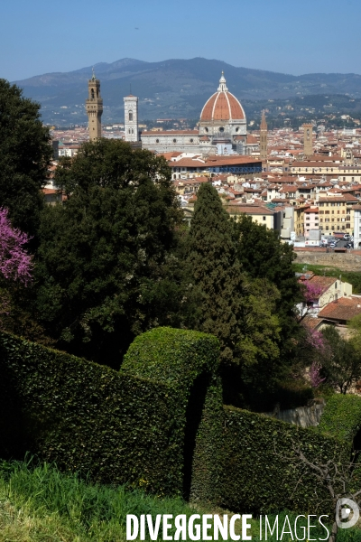 Florence.Le centre historique vu depuis les  jardins Bardini.