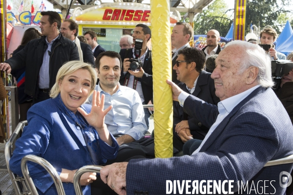 Marine Le PEN et Florian PHILIPPOT invités à la Foire du Trône par le   roi   des forains Marcel CAMPION.