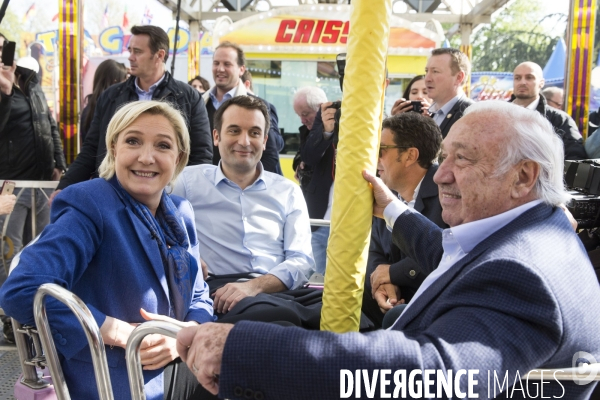 Marine Le PEN et Florian PHILIPPOT invités à la Foire du Trône par le   roi   des forains Marcel CAMPION.