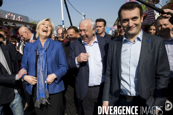 Marine Le PEN et Florian PHILIPPOT invités à la Foire du Trône par le   roi   des forains Marcel CAMPION.