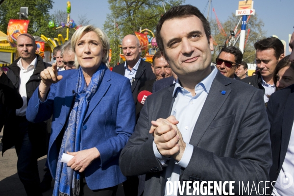 Marine Le PEN et Florian PHILIPPOT invités à la Foire du Trône par le   roi   des forains Marcel CAMPION.