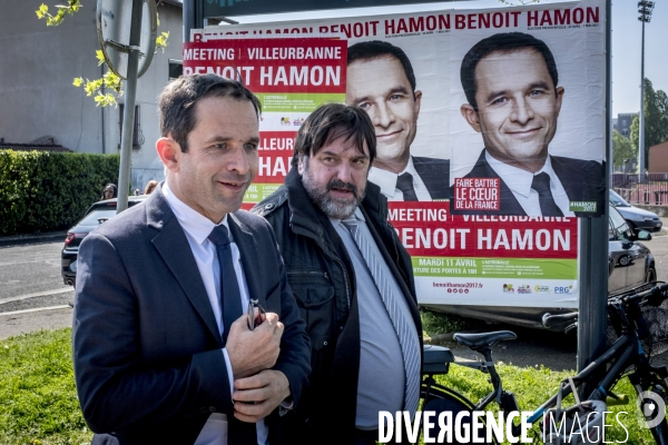 Benoît Hamon en campagne dans le Rhône