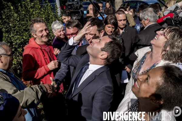 Benoît Hamon en campagne dans le Rhône