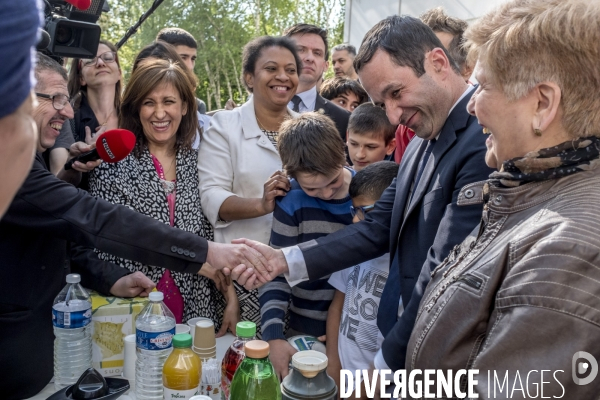 Benoît Hamon en campagne dans le Rhône