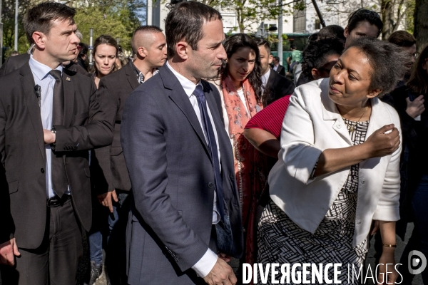 Benoît Hamon en campagne dans le Rhône