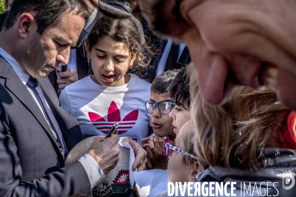 Benoît Hamon en campagne dans le Rhône