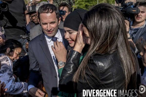 Benoît Hamon en campagne dans le Rhône