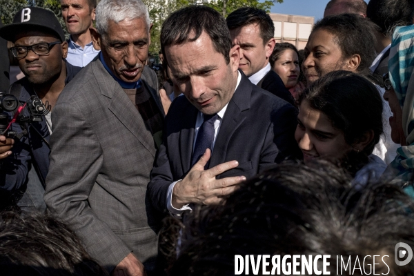 Benoît Hamon en campagne dans le Rhône