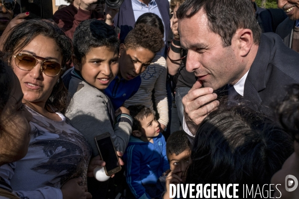 Benoît Hamon en campagne dans le Rhône