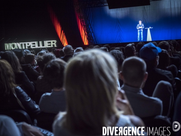 Hologram meeting of Jean Luc Mélenchon in Montpellier