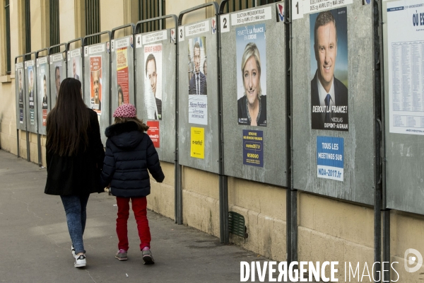 Les affiches officielles des candidats à l élection présidentielle de 2017 sont rapidement taguées et détournées.