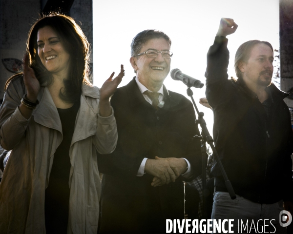 Apero Insoumis avec JL Melenchon a Belleville