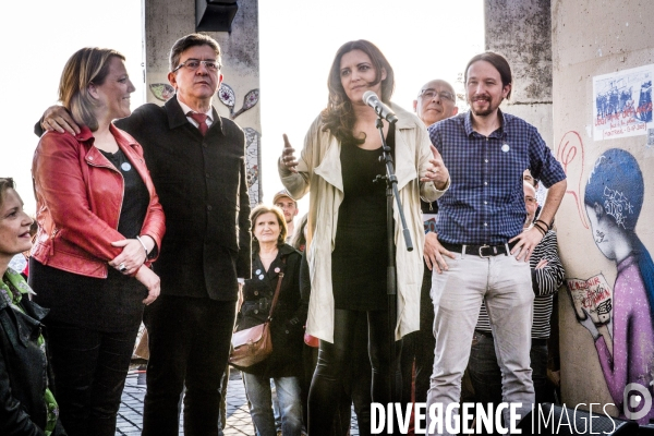 Apero Insoumis avec JL Melenchon a Belleville