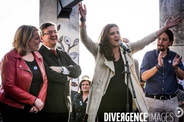 Apero Insoumis avec JL Melenchon a Belleville