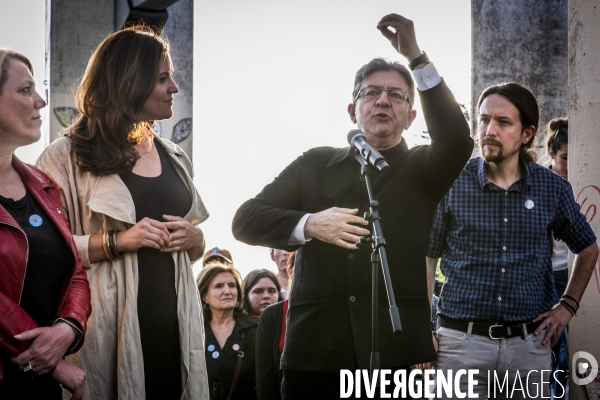 Apero Insoumis avec JL Melenchon a Belleville