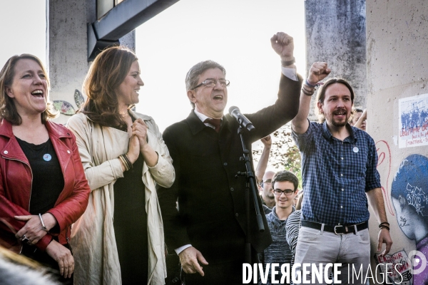 Apero Insoumis avec JL Melenchon a Belleville