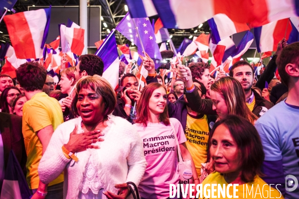 Emmanuel macron -soirée électorale- 1 er tour- Porte de versailles