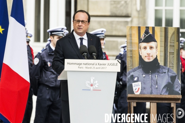 Cérémonie d hommage national au capitaine Xavier JUGELE, l officier de police tué sur les Champs-Elysées.