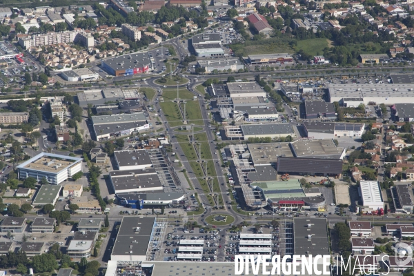 Vue aérienne de Nîmes