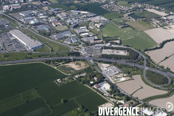 Vue aérienne de Nîmes