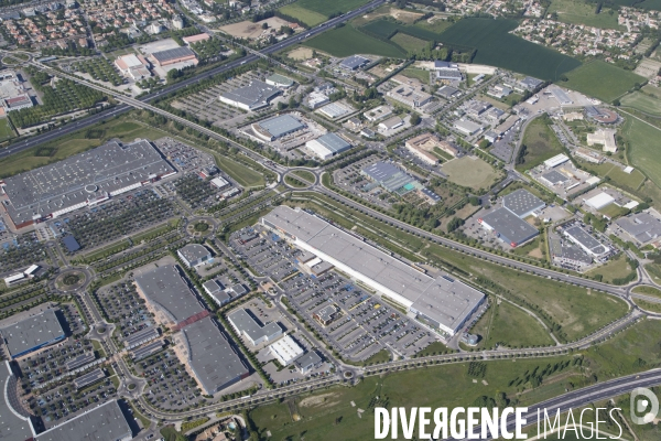 Vue aérienne de Nîmes
