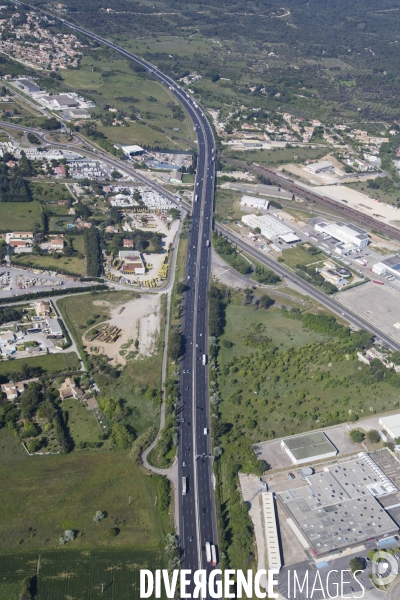 Vue aérienne de Nîmes