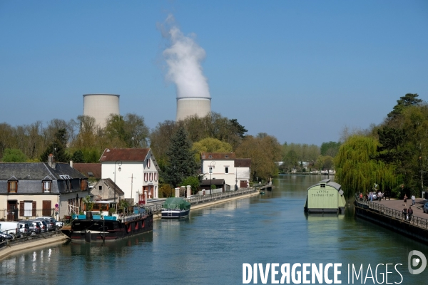 Illustration Avril2017.Les bords de Seine et la centrale nucleaire de Nogent sur Seine