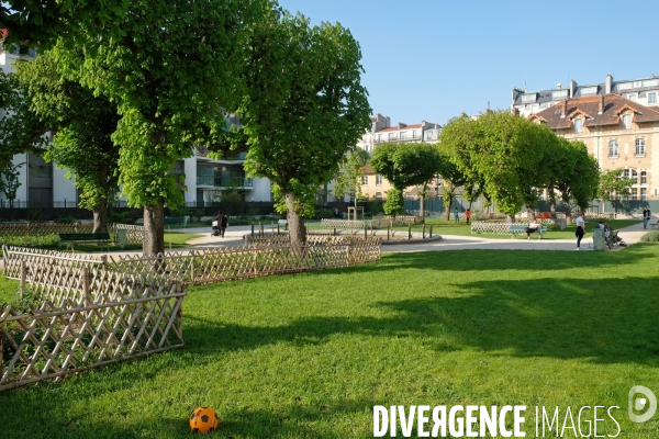 Illustration Avril 2017.Le square central de l ecoquartier Boucicaut